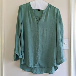 Sage Green Silky Blouse